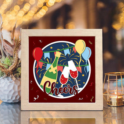 Champagne Cheers – 3D Shadow Box SVG File for Cricut & Silhouette