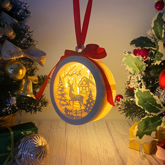 Christmas Deer 2 - 3D Ornament Lantern File  - Cricut File  - VEKTOR KRAFT