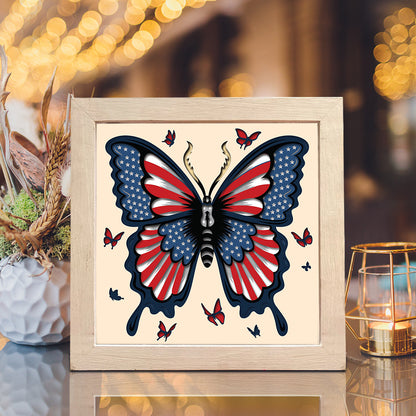 American Flag Butterfly – 3D Shadow Box SVG File for Cricut & Silhouette