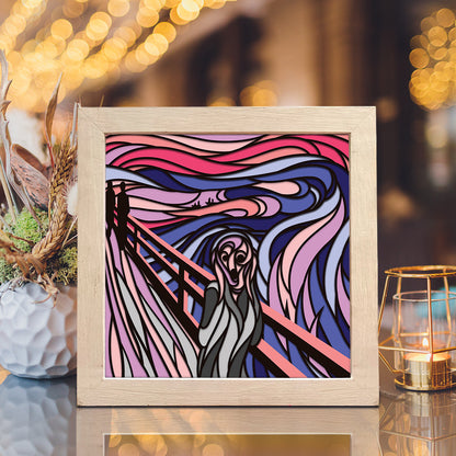 The Scream – 3D Paper Cut Shadow Box File - Cricut File - (8x8 inches) - VEKTOR KRAFT