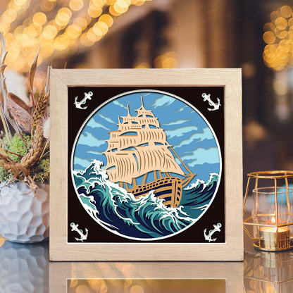 Sailing Ship – 3D Paper Cut Shadow Box File - Cricut File - (8x8 inches) - VEKTOR KRAFT