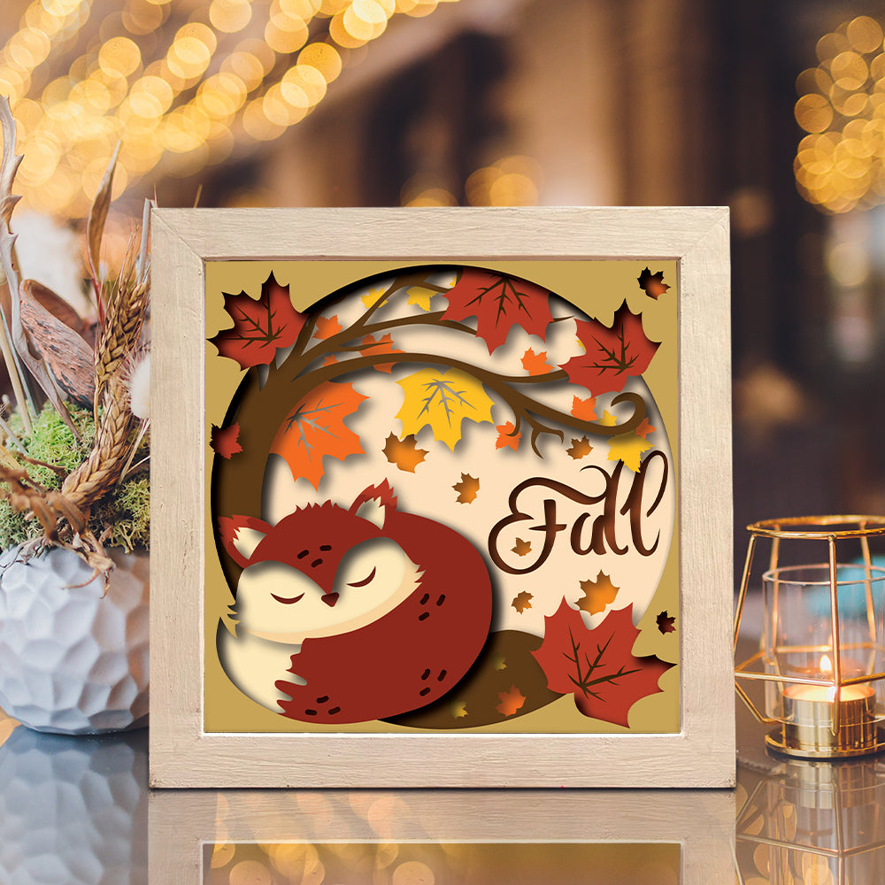 Autumn Fox – 3D Shadow Box SVG File for Cricut & Silhouette