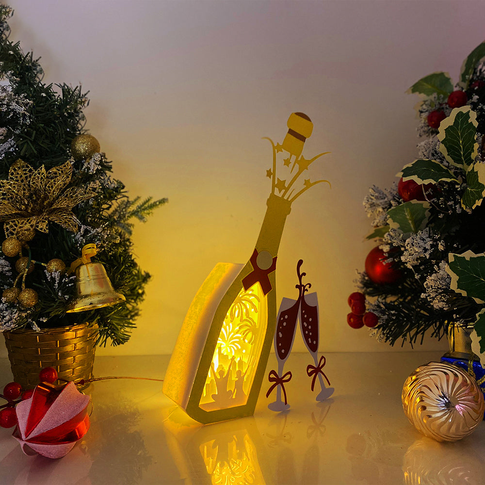 Firework – 3D Champagne Box  File - Cricut File - VEKTOR KRAFT