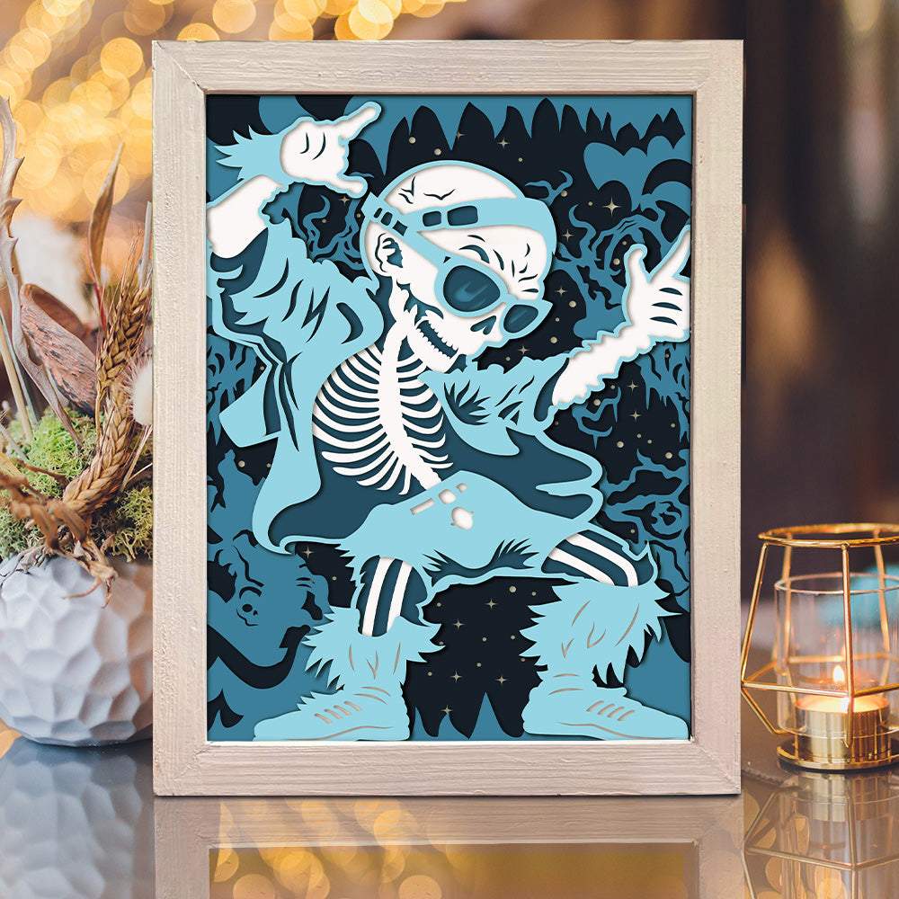 Dancing Skeleton – 3D Shadow Box SVG File for Cricut & Silhouette