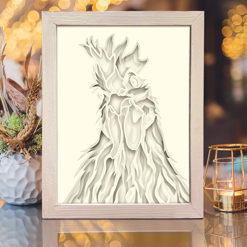 Rooster Colorful – 3D Shadow Box SVG File for Cricut & Silhouette
