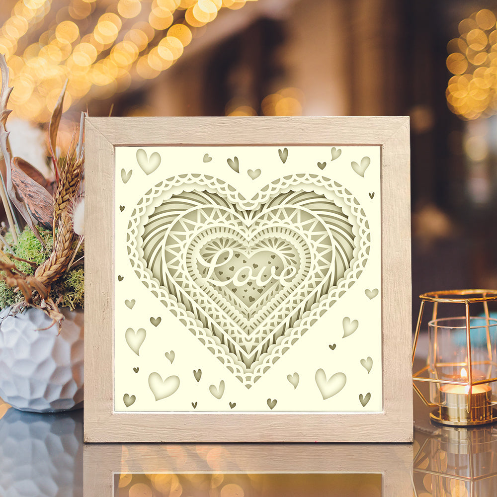 Heart Mandala – 3D Shadow Box SVG File for Cricut & Silhouette