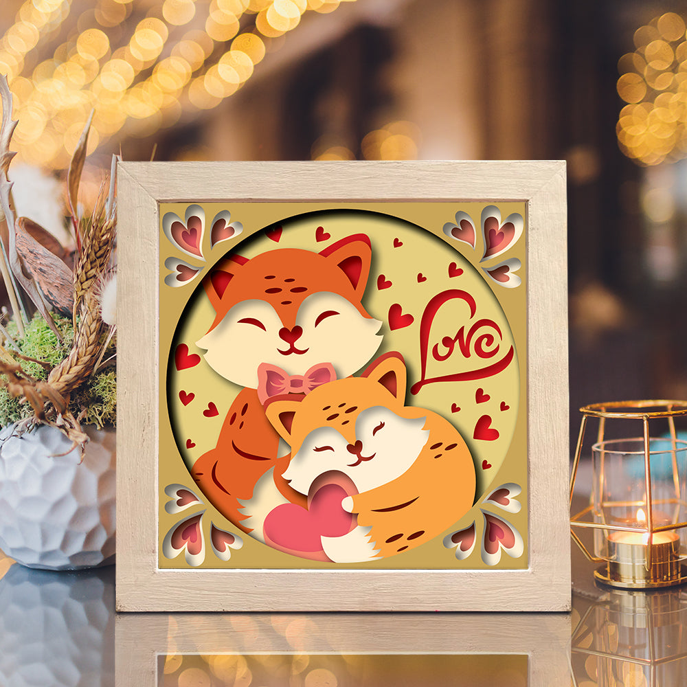 Fox Couple – 3D Shadow Box SVG File for Cricut & Silhouette