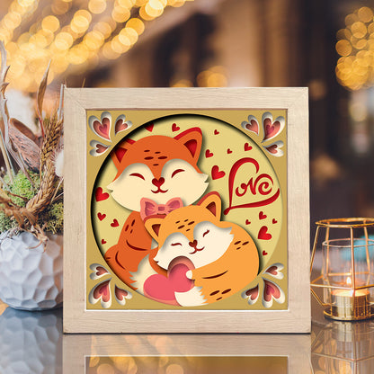 Fox Couple – 3D Shadow Box SVG File for Cricut & Silhouette