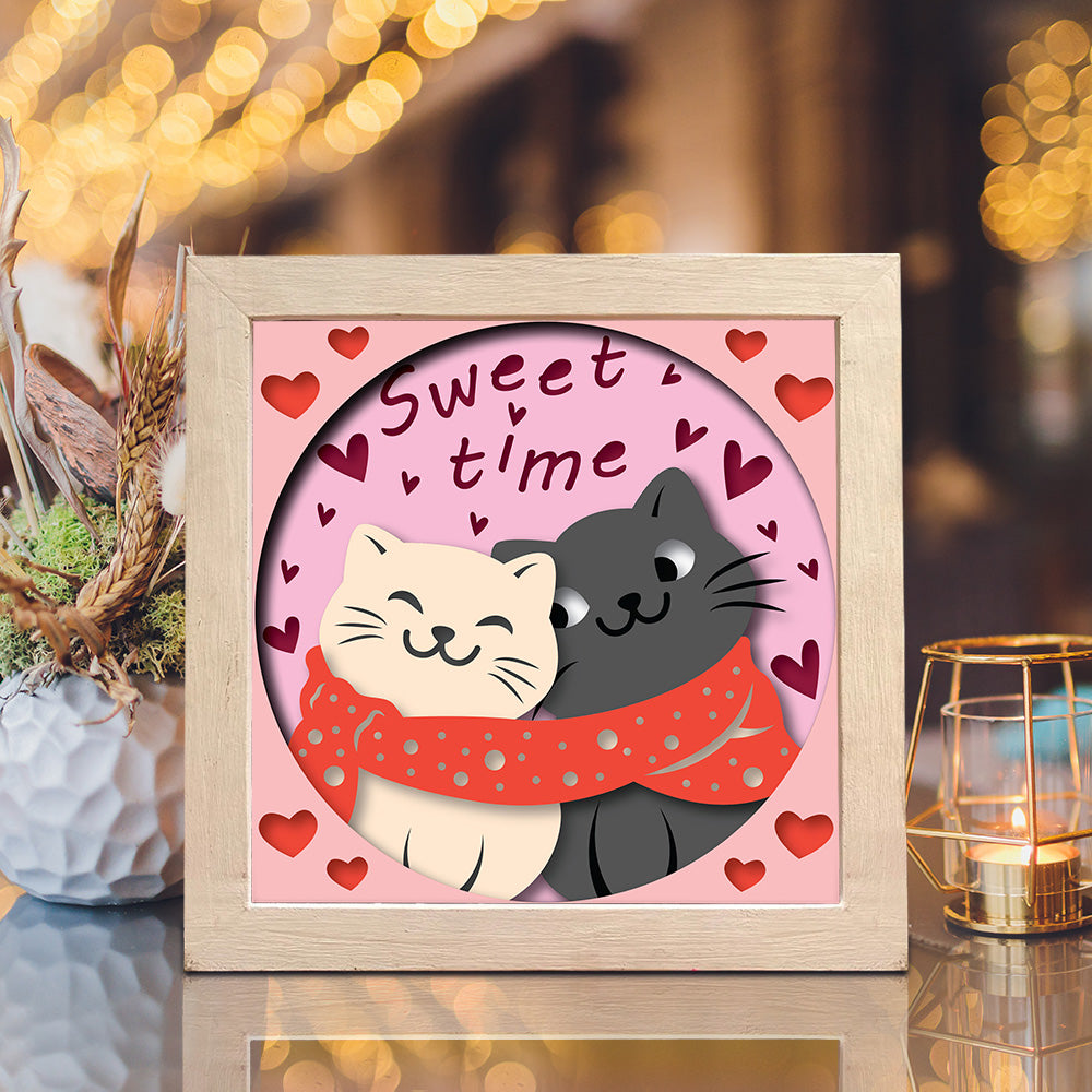 Cat Love – 3D Shadow Box SVG File for Cricut & Silhouette