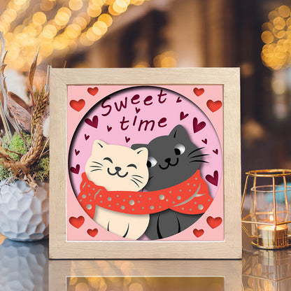 Cat Love – 3D Shadow Box SVG File for Cricut & Silhouette