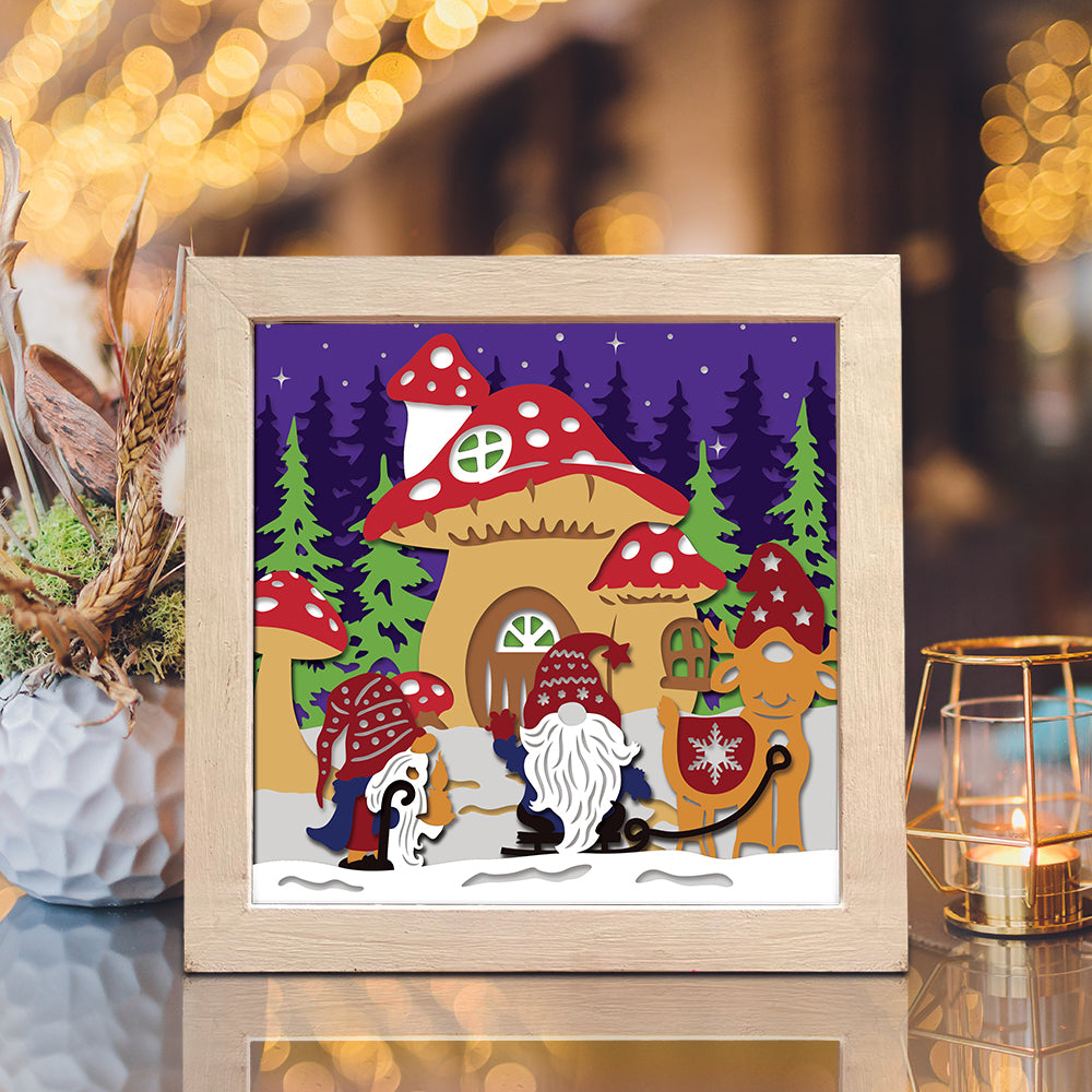 Christmas Gnome 10 – 3D Shadow Box SVG File for Cricut & Silhouette