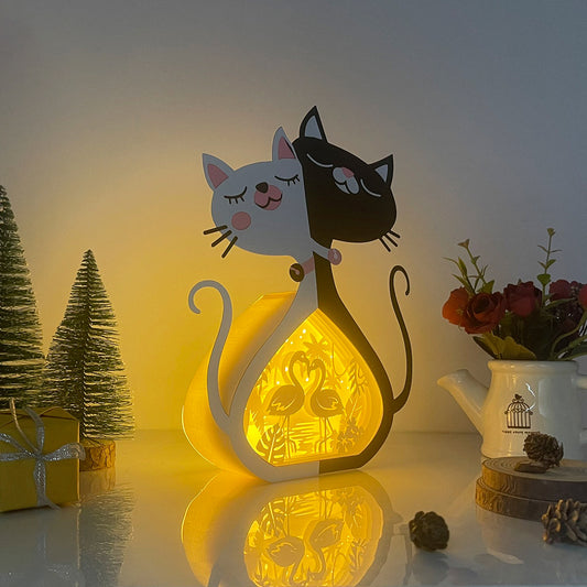 Flamingo Couple – 3D Cat Love Box File - Cricut File - VEKTOR KRAFT