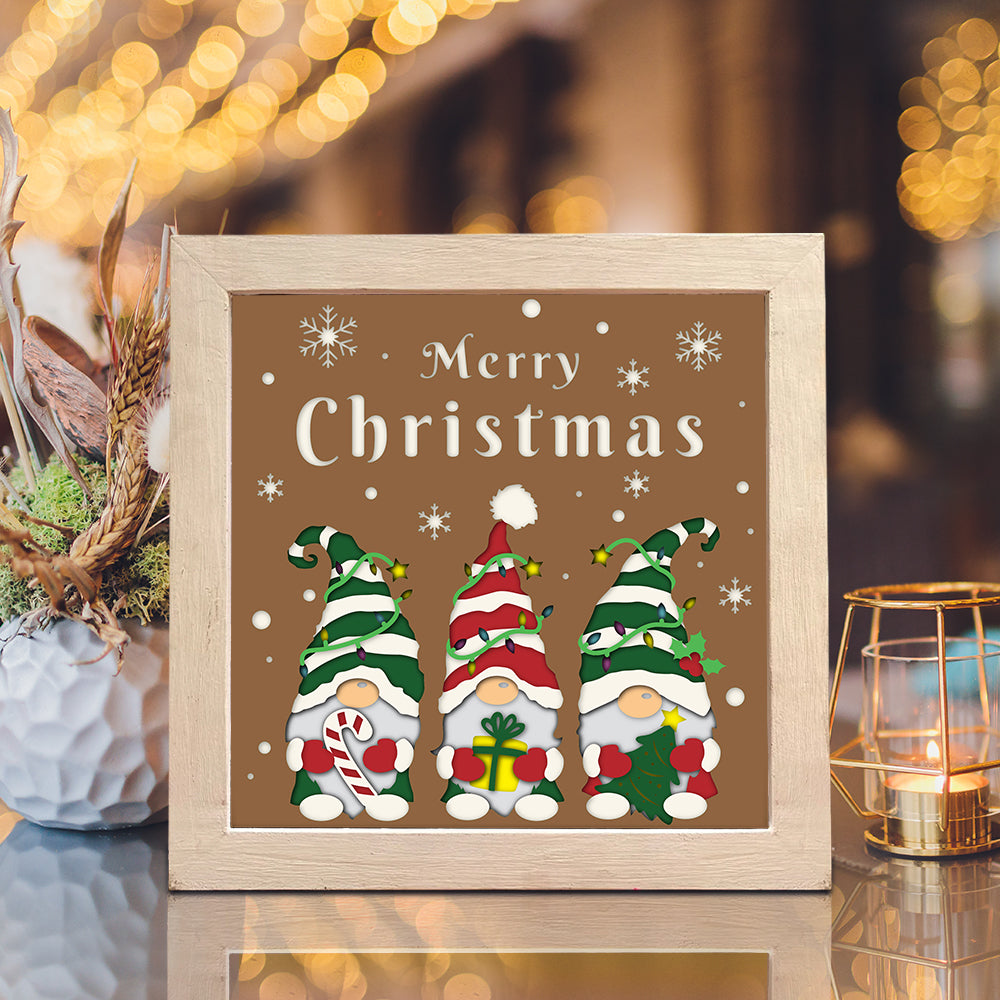 Christmas Gnome 11 – 3D Shadow Box SVG File for Cricut & Silhouette