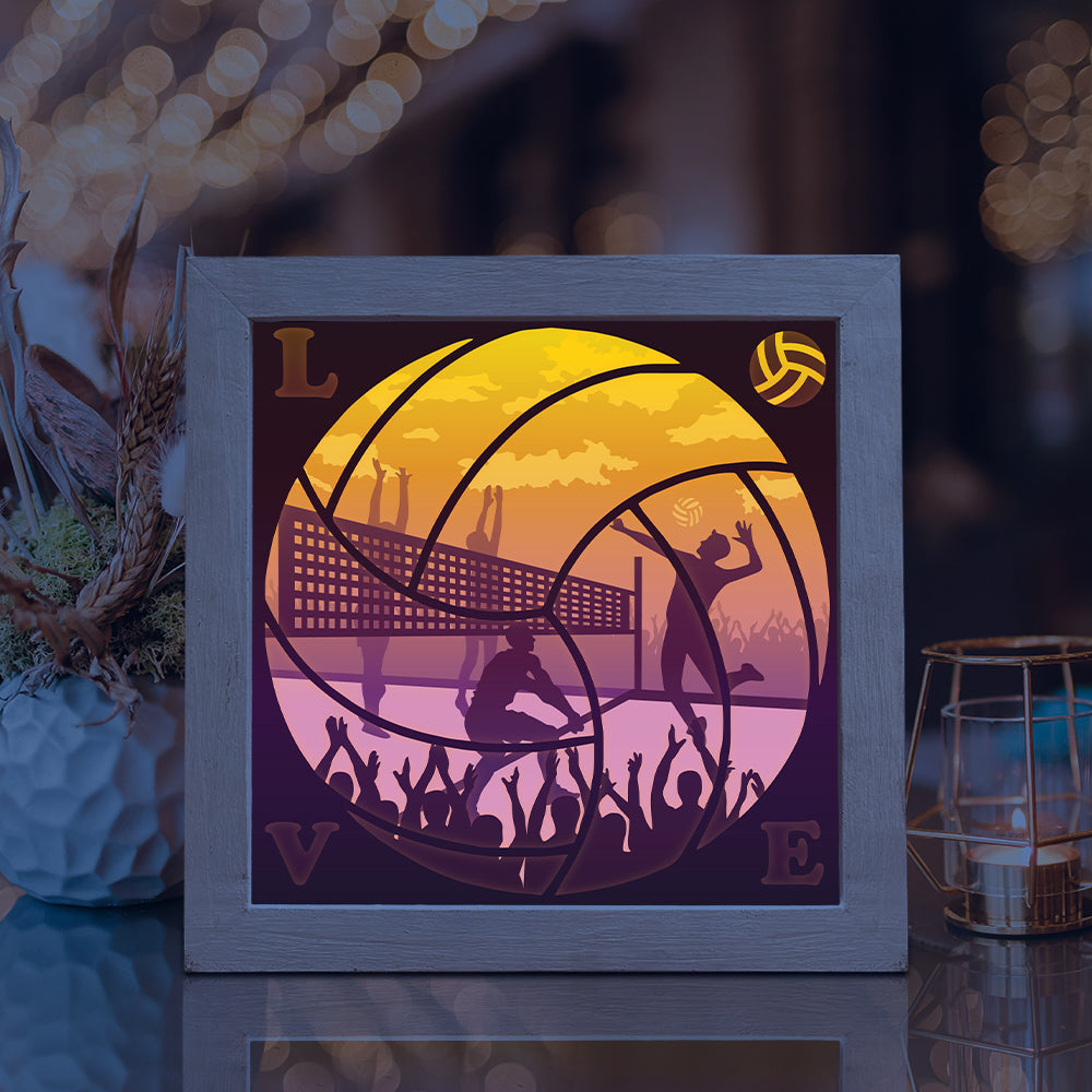 Volleyball 2 – 3D Lightbox SVG File for Cricut & Silhouette