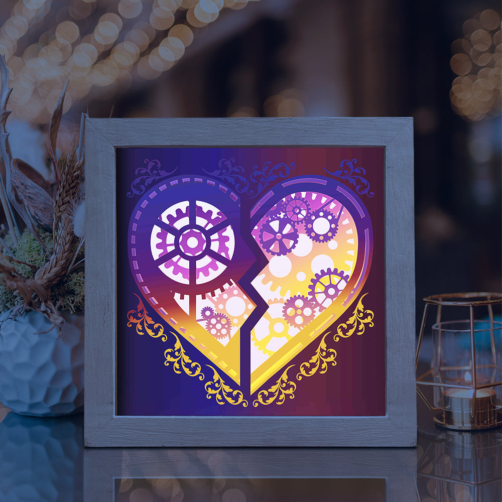 Heart Gear 1 – 3D Lightbox SVG File for Cricut & Silhouette