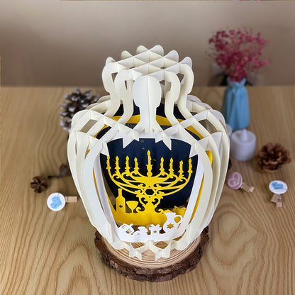 Hanukkah – 3D Pop-Up Card SVG File for Cricut & Silhouette