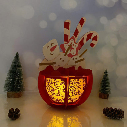 Hot Cocoa Snowman - 3D Christmas Lantern File - Cricut File  - VEKTOR KRAFT
