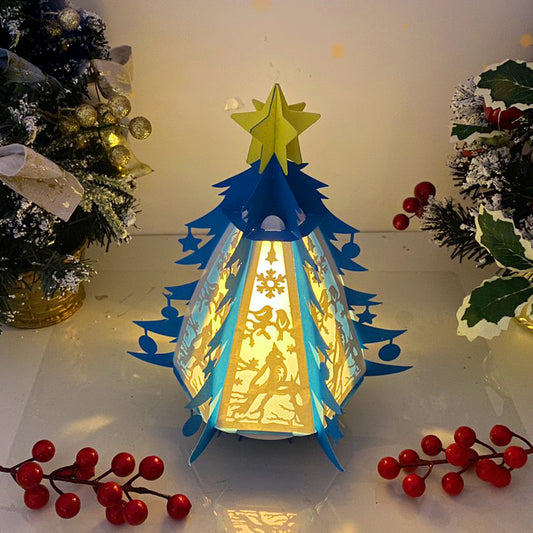 Christmas Bird - 3D Pine 2 Lantern File - Cricut File - VEKTOR KRAFT