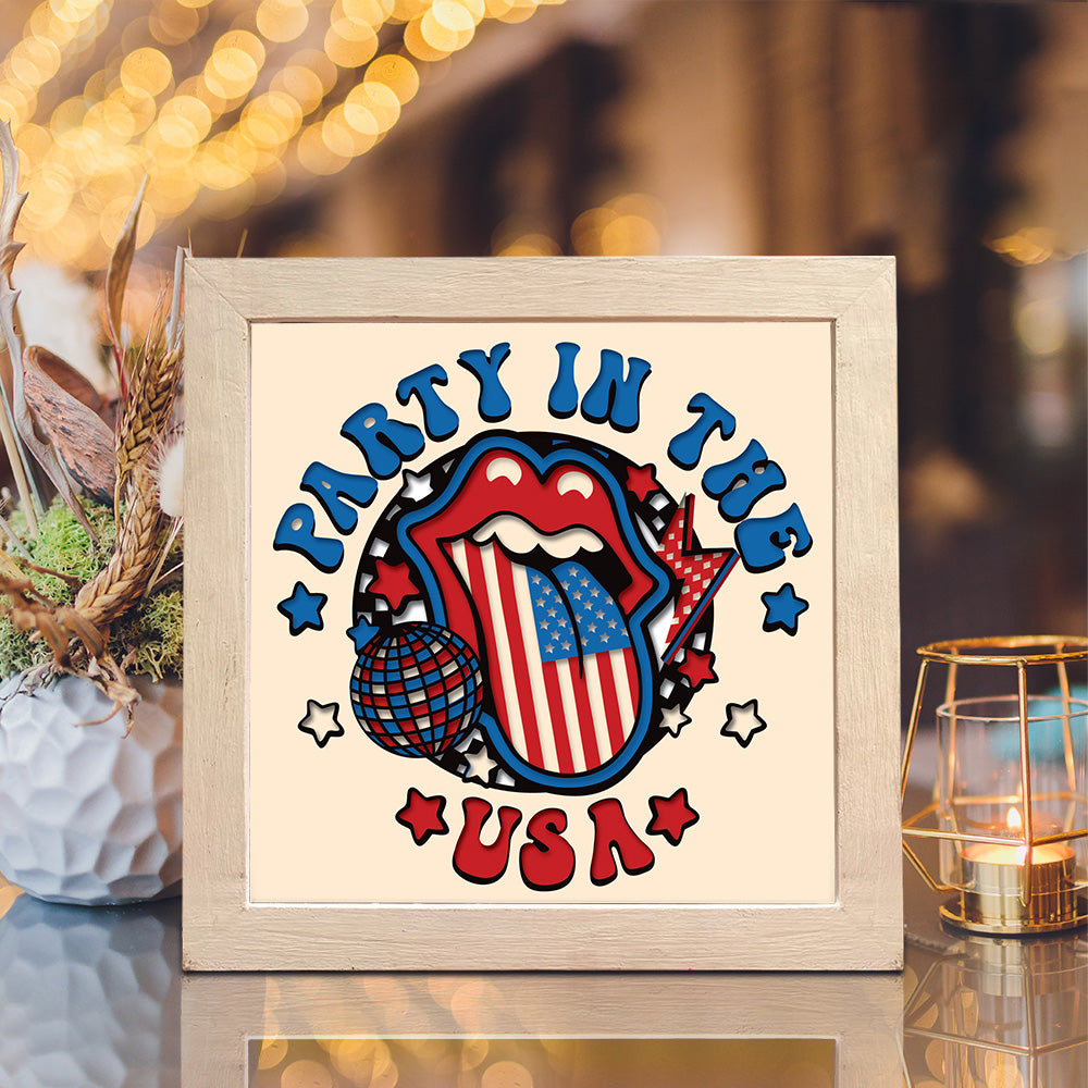 Party in The USA – 3D Shadow Box SVG File for Cricut & Silhouette
