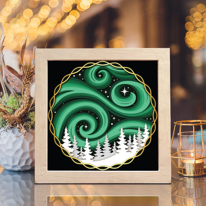Northern Lights – 3D Shadow Box SVG File for Cricut & Silhouette