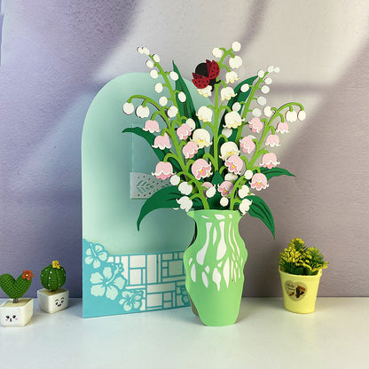 Flower Vase Lily Of The Valley – 3D Pop-Up Card SVG File for Cricut & Silhouette