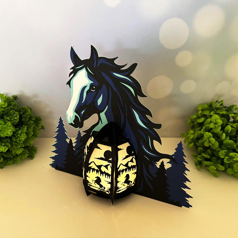 Horse 2 - 3D Animal Paper Cut Lantern File  - Cricut File  - VEKTOR KRAFT