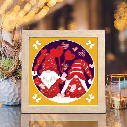 Valentine's Day Gnome – 3D Valentine Paper Cut Shadow Box File - Cricut File - (8x8 inches) - VEKTOR KRAFT