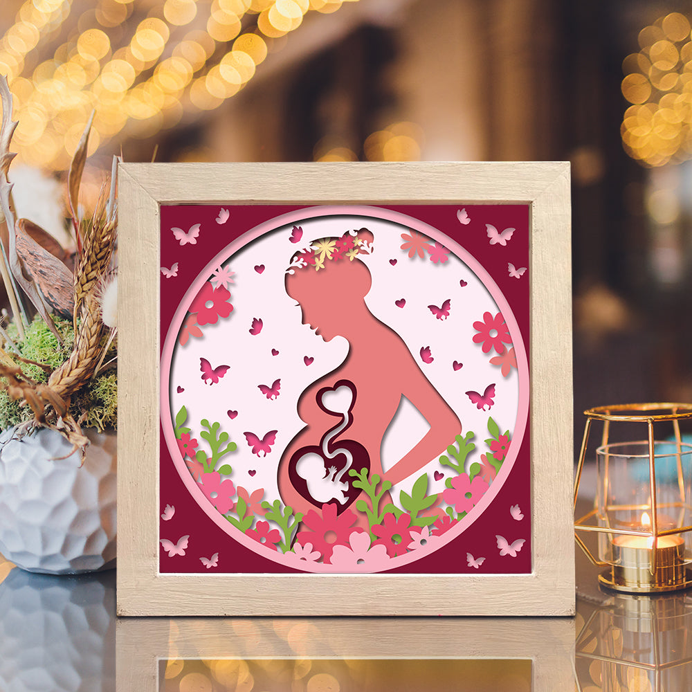 Pregnancy Mother 2 – 3D Shadow Box SVG File for Cricut & Silhouette