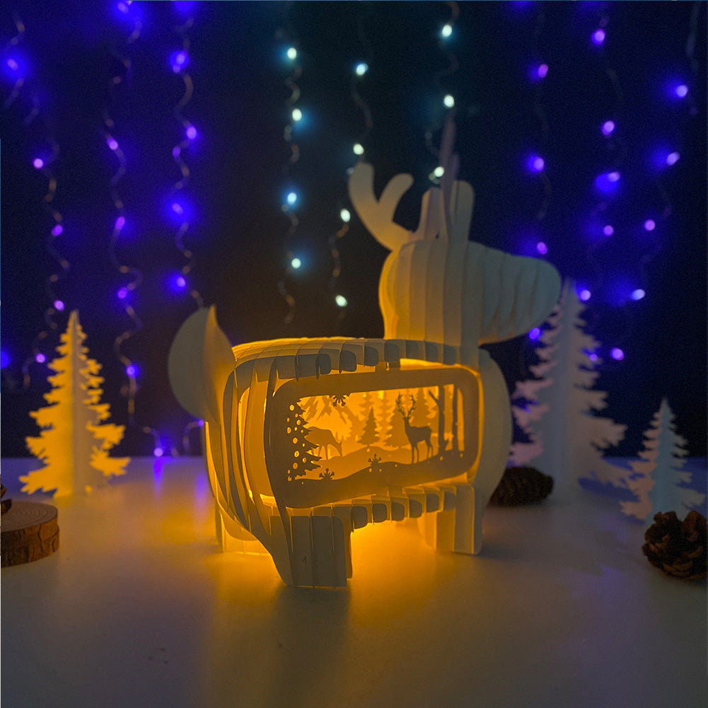 Xmas Deer – 3D Pop-Up Card SVG File for Cricut & Silhouette