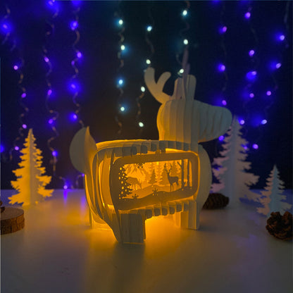 Xmas Deer – 3D Pop-Up Card SVG File for Cricut & Silhouette