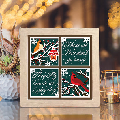 Cardinals Outside Window – 3D Shadow Box SVG File for Cricut & Silhouette