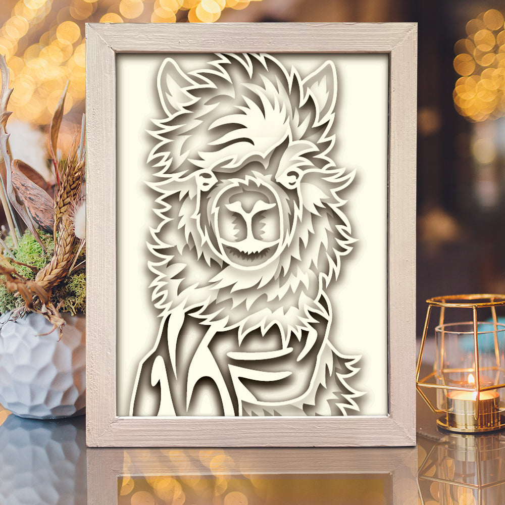 Colorful Alpaca – 3D Shadow Box SVG File for Cricut & Silhouette