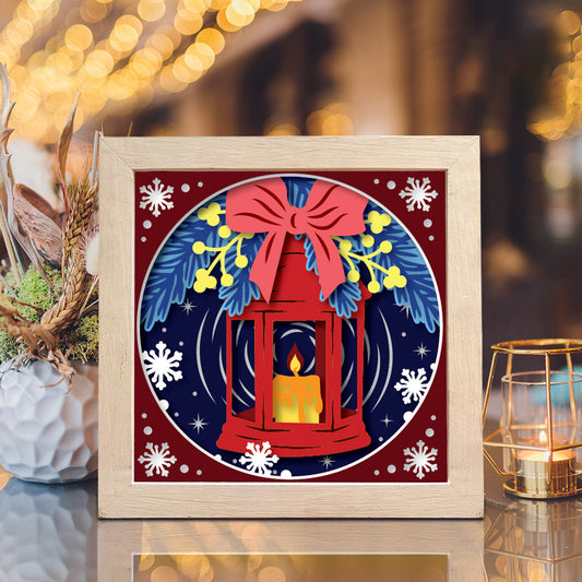 Christmas Light – 3D Christmas Paper Cut Shadow Box File - Cricut File - (8x8 inches) - VEKTOR KRAFT