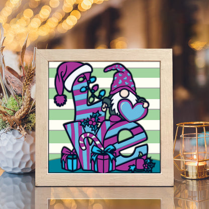 Christmas Gnome Love – 3D Shadow Box SVG File for Cricut & Silhouette