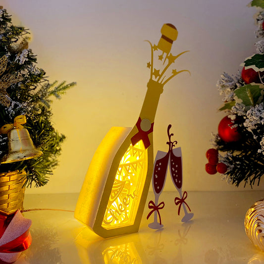 Cheers – 3D Champagne Box  File - Cricut File - VEKTOR KRAFT