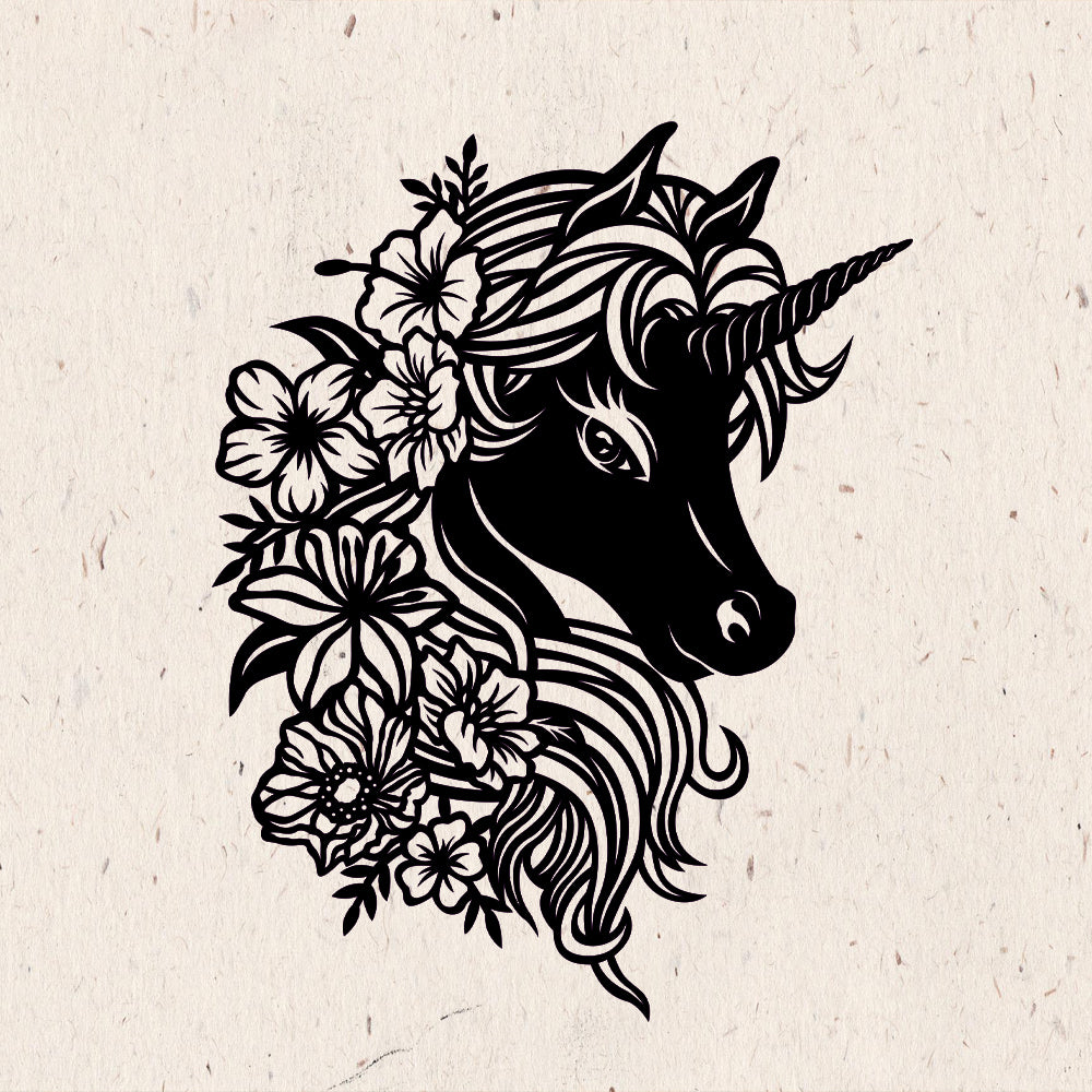 Unicorn Floral – Kirigami – 3D Lightbox SVG File for Cricut & Silhouette