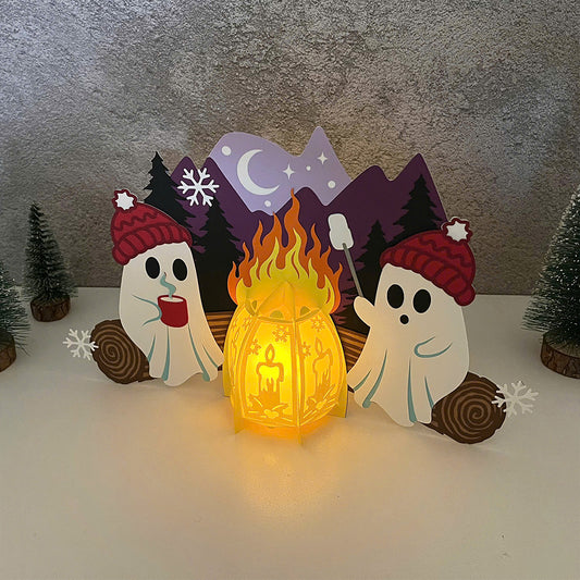 Christmas Campfire 3 - 3D Christmas Lantern File - Cricut File  - VEKTOR KRAFT