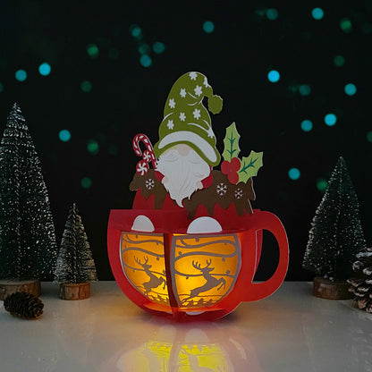 Hot Cocoa Gnome - 3D Christmas Lantern File - Cricut File  - VEKTOR KRAFT