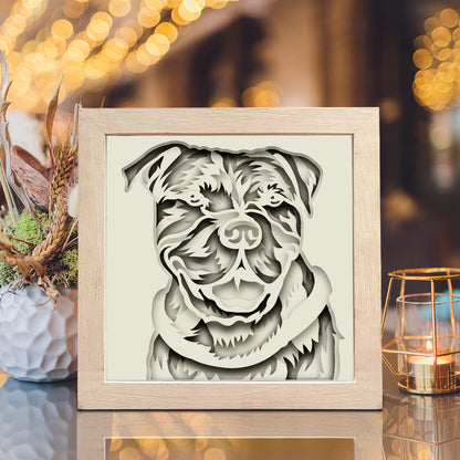 Colorful Pitbull – 3D Shadow Box SVG File for Cricut & Silhouette