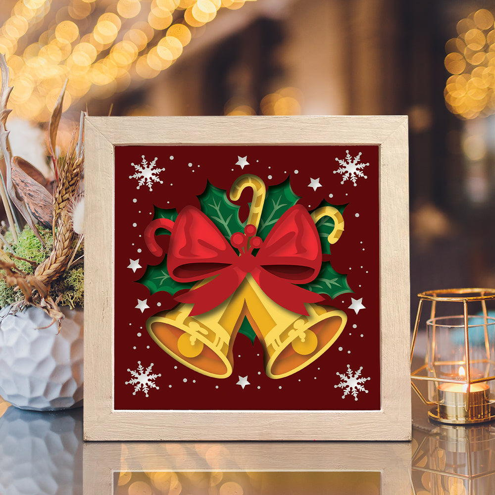 Christmas Bells – 3D Shadow Box SVG File for Cricut & Silhouette