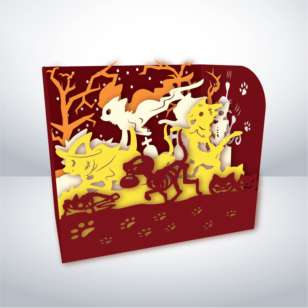 Cat Halloween – 3D Pop-Up Card SVG File for Cricut & Silhouette