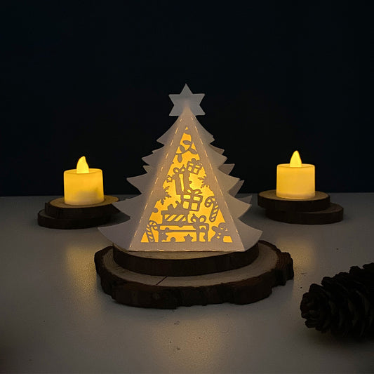 Xmas 4 - 3D Pine Lantern File - Cricut File - VEKTOR KRAFT