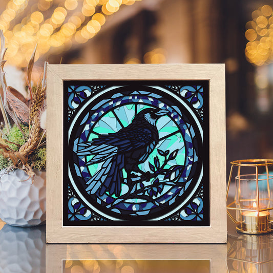 Raven Crow – 3D Animal Paper Cut Shadow Box File - Cricut File - (8x8 inches) - VEKTOR KRAFT (Copy)