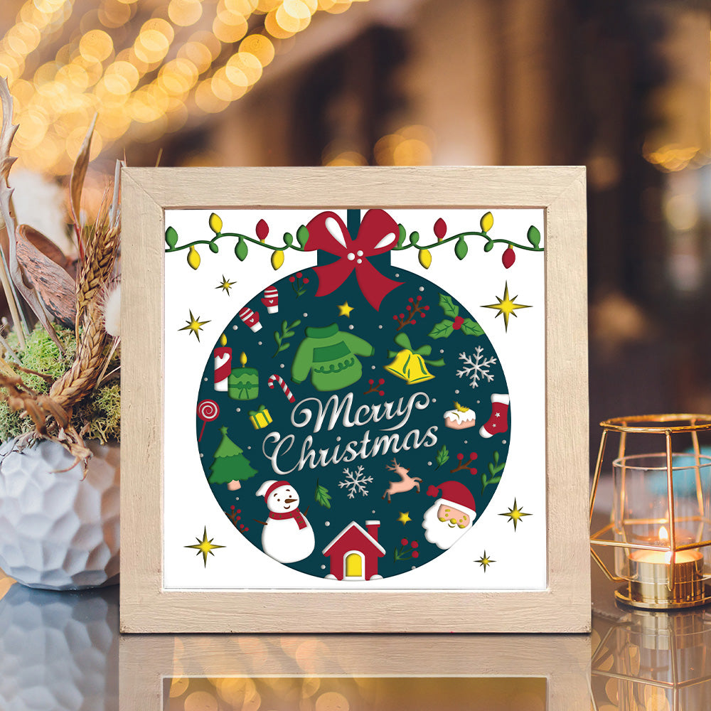 Merry Christmas 8 – 3D Shadow Box SVG File for Cricut & Silhouette