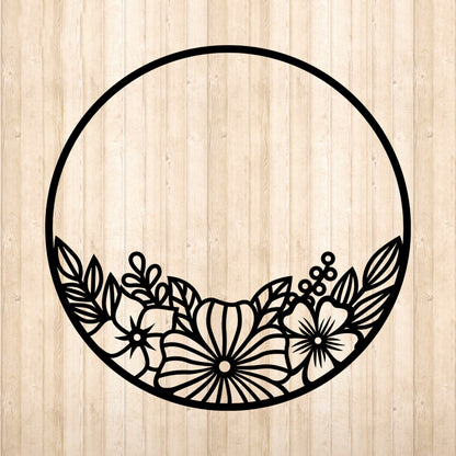 Floral Round Frame - Cricut File - VEKTOR KRAFT