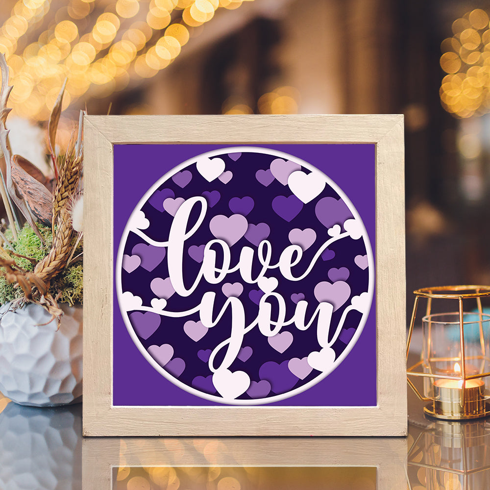 Love You – 3D Shadow Box SVG File for Cricut & Silhouette