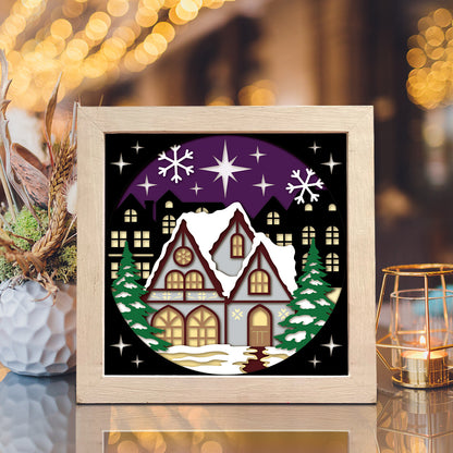 Christmas Village 3 – 3D Shadow Box SVG File for Cricut & Silhouette
