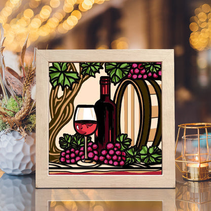 Grape Wine – 3D Shadow Box SVG File for Cricut & Silhouette
