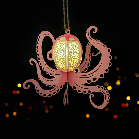 Octopus 3 - 3D Animal Paper Cut Lantern File  - Cricut File  - VEKTOR KRAFT