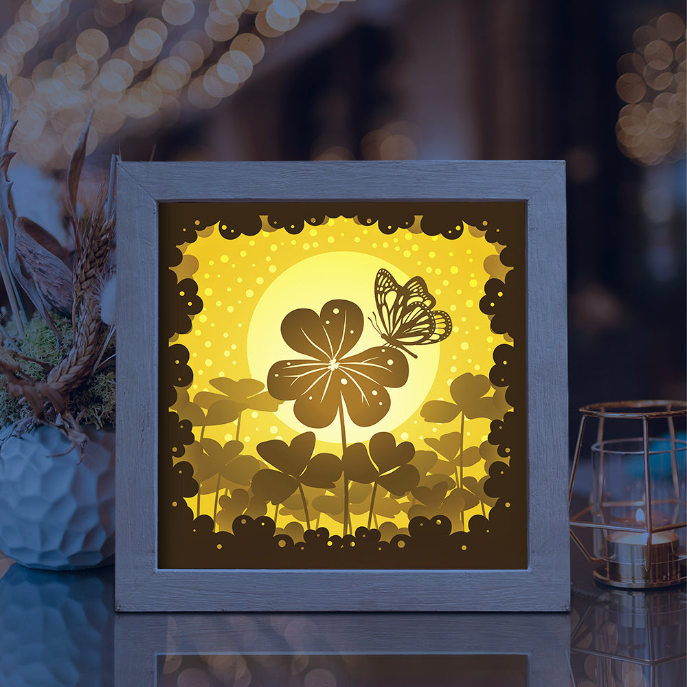 3 Leaf Clovers – 3D Lightbox SVG File for Cricut & Silhouette